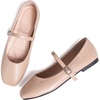image:imageHee grand Leather Mary Jane Shoes for Women Dressy Square Toe Ballet Flats with Strap Comfortable Walking Shoes Soft Leather Dress Shoes484apricot