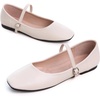 image:imageHee grand Leather Mary Jane Shoes for Women Dressy Square Toe Ballet Flats with Strap Comfortable Walking Shoes Soft Leather Dress Shoes484beige