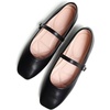 image:imageHee grand Leather Mary Jane Shoes for Women Dressy Square Toe Ballet Flats with Strap Comfortable Walking Shoes Soft Leather Dress Shoes484black