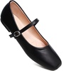 image:imageHee grand Leather Mary Jane Shoes for Women Dressy Square Toe Ballet Flats with Strap Comfortable Walking Shoes Soft Leather Dress Shoes484black