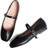 image:imageHee grand Leather Mary Jane Shoes for Women Dressy Square Toe Ballet Flats with Strap Comfortable Walking Shoes Soft Leather Dress Shoes484black