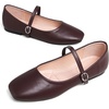 image:imageHee grand Leather Mary Jane Shoes for Women Dressy Square Toe Ballet Flats with Strap Comfortable Walking Shoes Soft Leather Dress Shoes484coffee