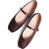 image:imageHee grand Leather Mary Jane Shoes for Women Dressy Square Toe Ballet Flats with Strap Comfortable Walking Shoes Soft Leather Dress Shoes484coffee