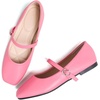 image:imageHee grand Leather Mary Jane Shoes for Women Dressy Square Toe Ballet Flats with Strap Comfortable Walking Shoes Soft Leather Dress Shoes484pink