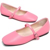 image:imageHee grand Leather Mary Jane Shoes for Women Dressy Square Toe Ballet Flats with Strap Comfortable Walking Shoes Soft Leather Dress Shoes484pink