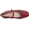 image:imageHee grand Leather Mary Jane Shoes for Women Dressy Square Toe Ballet Flats with Strap Comfortable Walking Shoes Soft Leather Dress Shoes484red