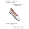 image:imageHee grand Leather Mary Jane Shoes for Women Dressy Square Toe Ballet Flats with Strap Comfortable Walking Shoes Soft Leather Dress Shoes484silver