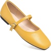 image:imageHee grand Leather Mary Jane Shoes for Women Dressy Square Toe Ballet Flats with Strap Comfortable Walking Shoes Soft Leather Dress Shoes484yellow