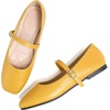 image:imageHee grand Leather Mary Jane Shoes for Women Dressy Square Toe Ballet Flats with Strap Comfortable Walking Shoes Soft Leather Dress Shoes484yellow