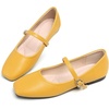 image:imageHee grand Leather Mary Jane Shoes for Women Dressy Square Toe Ballet Flats with Strap Comfortable Walking Shoes Soft Leather Dress Shoes484yellow