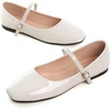 image:imageHee grand Leather Mary Jane Shoes for Women Dressy Square Toe Ballet Flats with Strap Comfortable Walking Shoes Soft Leather Dress Shoes485beige