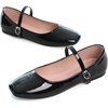 image:imageHee grand Leather Mary Jane Shoes for Women Dressy Square Toe Ballet Flats with Strap Comfortable Walking Shoes Soft Leather Dress Shoes485black