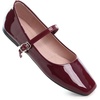 image:imageHee grand Leather Mary Jane Shoes for Women Dressy Square Toe Ballet Flats with Strap Comfortable Walking Shoes Soft Leather Dress Shoes485red