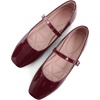 image:imageHee grand Leather Mary Jane Shoes for Women Dressy Square Toe Ballet Flats with Strap Comfortable Walking Shoes Soft Leather Dress Shoes485red