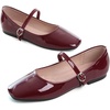 image:imageHee grand Leather Mary Jane Shoes for Women Dressy Square Toe Ballet Flats with Strap Comfortable Walking Shoes Soft Leather Dress Shoes485red