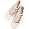 image:imageHee grand Leather Mary Jane Shoes for Women Dressy Square Toe Ballet Flats with Strap Comfortable Walking Shoes Soft Leather Dress Shoes757beige