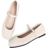 image:imageHee grand Leather Mary Jane Shoes for Women Dressy Square Toe Ballet Flats with Strap Comfortable Walking Shoes Soft Leather Dress Shoes757beige