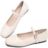 image:imageHee grand Leather Mary Jane Shoes for Women Dressy Square Toe Ballet Flats with Strap Comfortable Walking Shoes Soft Leather Dress Shoes757beige