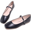 image:imageHee grand Leather Mary Jane Shoes for Women Dressy Square Toe Ballet Flats with Strap Comfortable Walking Shoes Soft Leather Dress Shoes757black