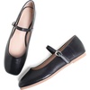 image:imageHee grand Leather Mary Jane Shoes for Women Dressy Square Toe Ballet Flats with Strap Comfortable Walking Shoes Soft Leather Dress Shoes757black