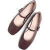 image:imageHee grand Leather Mary Jane Shoes for Women Dressy Square Toe Ballet Flats with Strap Comfortable Walking Shoes Soft Leather Dress Shoes757brown