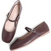 image:imageHee grand Leather Mary Jane Shoes for Women Dressy Square Toe Ballet Flats with Strap Comfortable Walking Shoes Soft Leather Dress Shoes757brown