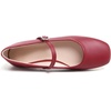 image:imageHee grand Leather Mary Jane Shoes for Women Dressy Square Toe Ballet Flats with Strap Comfortable Walking Shoes Soft Leather Dress Shoes757dark Red