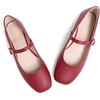 image:imageHee grand Leather Mary Jane Shoes for Women Dressy Square Toe Ballet Flats with Strap Comfortable Walking Shoes Soft Leather Dress Shoes757dark Red