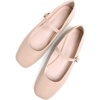 image:imageHee grand Leather Mary Jane Shoes for Women Dressy Square Toe Ballet Flats with Strap Comfortable Walking Shoes Soft Leather Dress Shoes757khaki