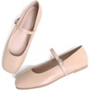 image:imageHee grand Leather Mary Jane Shoes for Women Dressy Square Toe Ballet Flats with Strap Comfortable Walking Shoes Soft Leather Dress Shoes757khaki