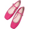image:imageHee grand Leather Mary Jane Shoes for Women Dressy Square Toe Ballet Flats with Strap Comfortable Walking Shoes Soft Leather Dress Shoes757rose Red