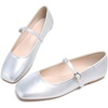 image:imageHee grand Leather Mary Jane Shoes for Women Dressy Square Toe Ballet Flats with Strap Comfortable Walking Shoes Soft Leather Dress Shoes757silver