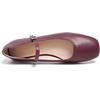 image:imageHee grand Leather Mary Jane Shoes for Women Dressy Square Toe Ballet Flats with Strap Comfortable Walking Shoes Soft Leather Dress Shoes757wine Red