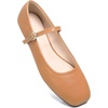 image:imageHee grand Leather Mary Jane Shoes for Women Dressy Square Toe Ballet Flats with Strap Comfortable Walking Shoes Soft Leather Dress Shoes757yellow Brown
