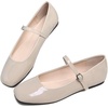 image:imageHee grand Leather Mary Jane Shoes for Women Dressy Square Toe Ballet Flats with Strap Comfortable Walking Shoes Soft Leather Dress Shoes758apricot