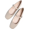 image:imageHee grand Leather Mary Jane Shoes for Women Dressy Square Toe Ballet Flats with Strap Comfortable Walking Shoes Soft Leather Dress Shoes758apricot