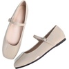 image:imageHee grand Leather Mary Jane Shoes for Women Dressy Square Toe Ballet Flats with Strap Comfortable Walking Shoes Soft Leather Dress Shoes758apricot