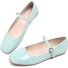 image:imageHee grand Leather Mary Jane Shoes for Women Dressy Square Toe Ballet Flats with Strap Comfortable Walking Shoes Soft Leather Dress Shoes758baby Blue