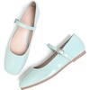 image:imageHee grand Leather Mary Jane Shoes for Women Dressy Square Toe Ballet Flats with Strap Comfortable Walking Shoes Soft Leather Dress Shoes758baby Blue