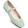 image:imageHee grand Leather Mary Jane Shoes for Women Dressy Square Toe Ballet Flats with Strap Comfortable Walking Shoes Soft Leather Dress Shoes758baby Green