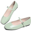 image:imageHee grand Leather Mary Jane Shoes for Women Dressy Square Toe Ballet Flats with Strap Comfortable Walking Shoes Soft Leather Dress Shoes758baby Green