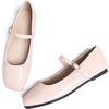image:imageHee grand Leather Mary Jane Shoes for Women Dressy Square Toe Ballet Flats with Strap Comfortable Walking Shoes Soft Leather Dress Shoes758baby Pink