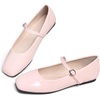 image:imageHee grand Leather Mary Jane Shoes for Women Dressy Square Toe Ballet Flats with Strap Comfortable Walking Shoes Soft Leather Dress Shoes758baby Pink