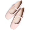 image:imageHee grand Leather Mary Jane Shoes for Women Dressy Square Toe Ballet Flats with Strap Comfortable Walking Shoes Soft Leather Dress Shoes758baby Pink