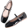 image:imageHee grand Leather Mary Jane Shoes for Women Dressy Square Toe Ballet Flats with Strap Comfortable Walking Shoes Soft Leather Dress Shoes758black