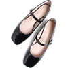image:imageHee grand Leather Mary Jane Shoes for Women Dressy Square Toe Ballet Flats with Strap Comfortable Walking Shoes Soft Leather Dress Shoes758black
