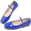 image:imageHee grand Leather Mary Jane Shoes for Women Dressy Square Toe Ballet Flats with Strap Comfortable Walking Shoes Soft Leather Dress Shoes758blue