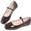 image:imageHee grand Leather Mary Jane Shoes for Women Dressy Square Toe Ballet Flats with Strap Comfortable Walking Shoes Soft Leather Dress Shoes758dark Brown