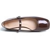 image:imageHee grand Leather Mary Jane Shoes for Women Dressy Square Toe Ballet Flats with Strap Comfortable Walking Shoes Soft Leather Dress Shoes758dark Brown