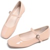 image:imageHee grand Leather Mary Jane Shoes for Women Dressy Square Toe Ballet Flats with Strap Comfortable Walking Shoes Soft Leather Dress Shoes758khaki